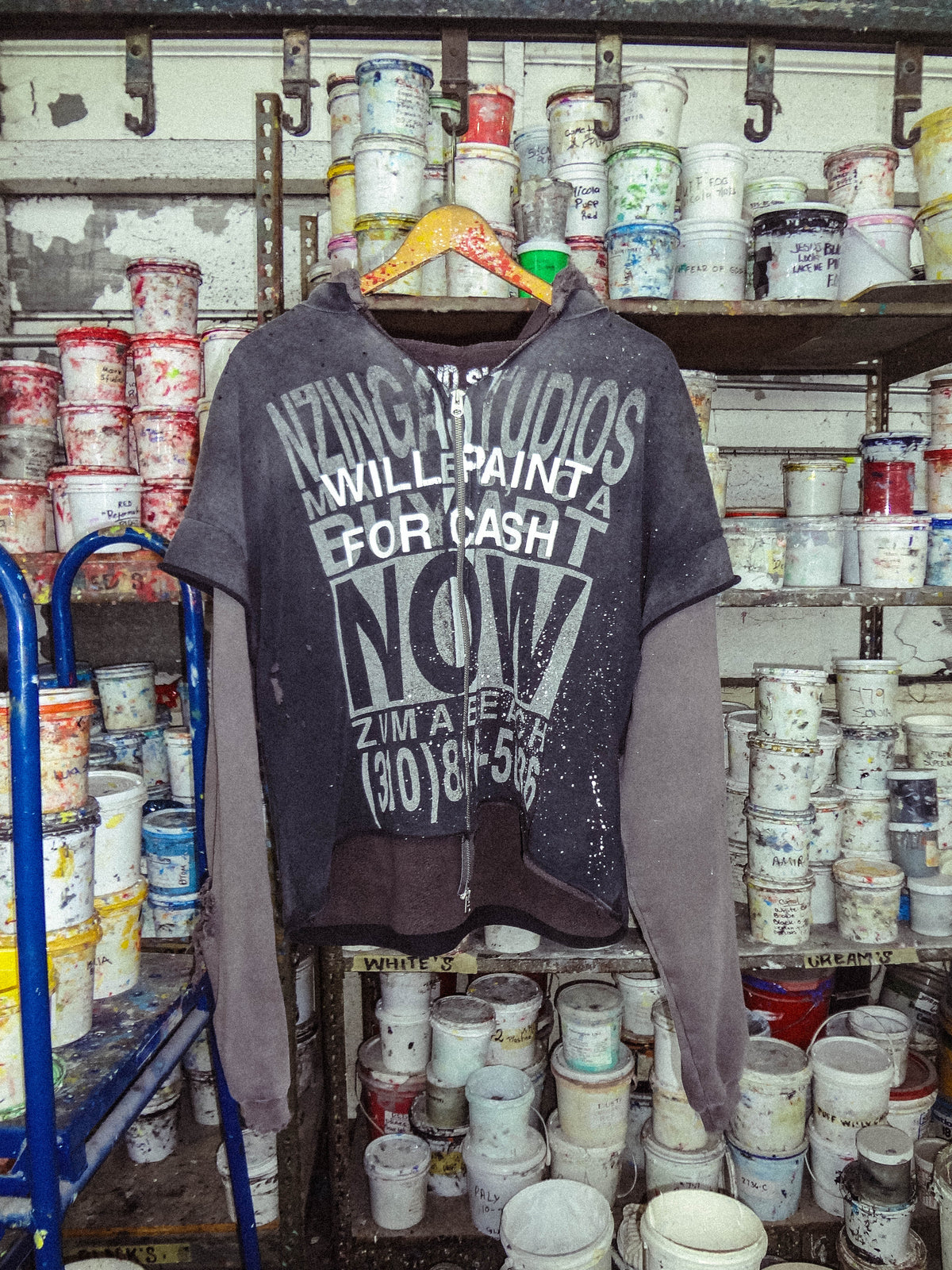 NZINGA STUDIOS x WILL PAINT FOR CASH ZIP HOODIE