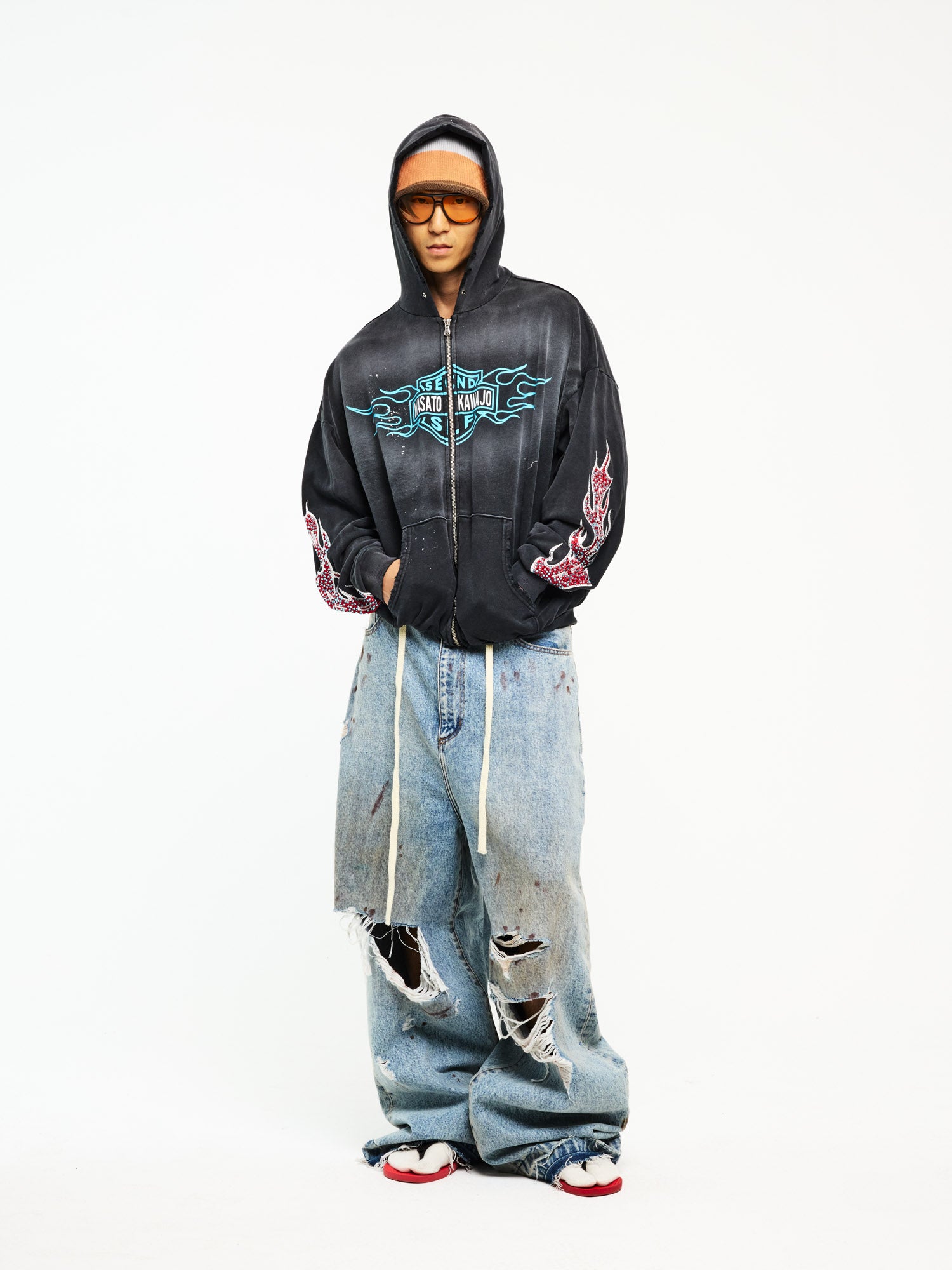 FIRESTORM VINTAGE HOODIE X MASATO KAWAJO - secndslf