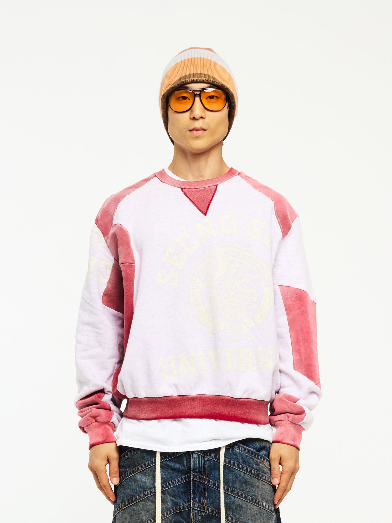 SECND SLF UNIVERSITY PATCHWORK CREWNECK
