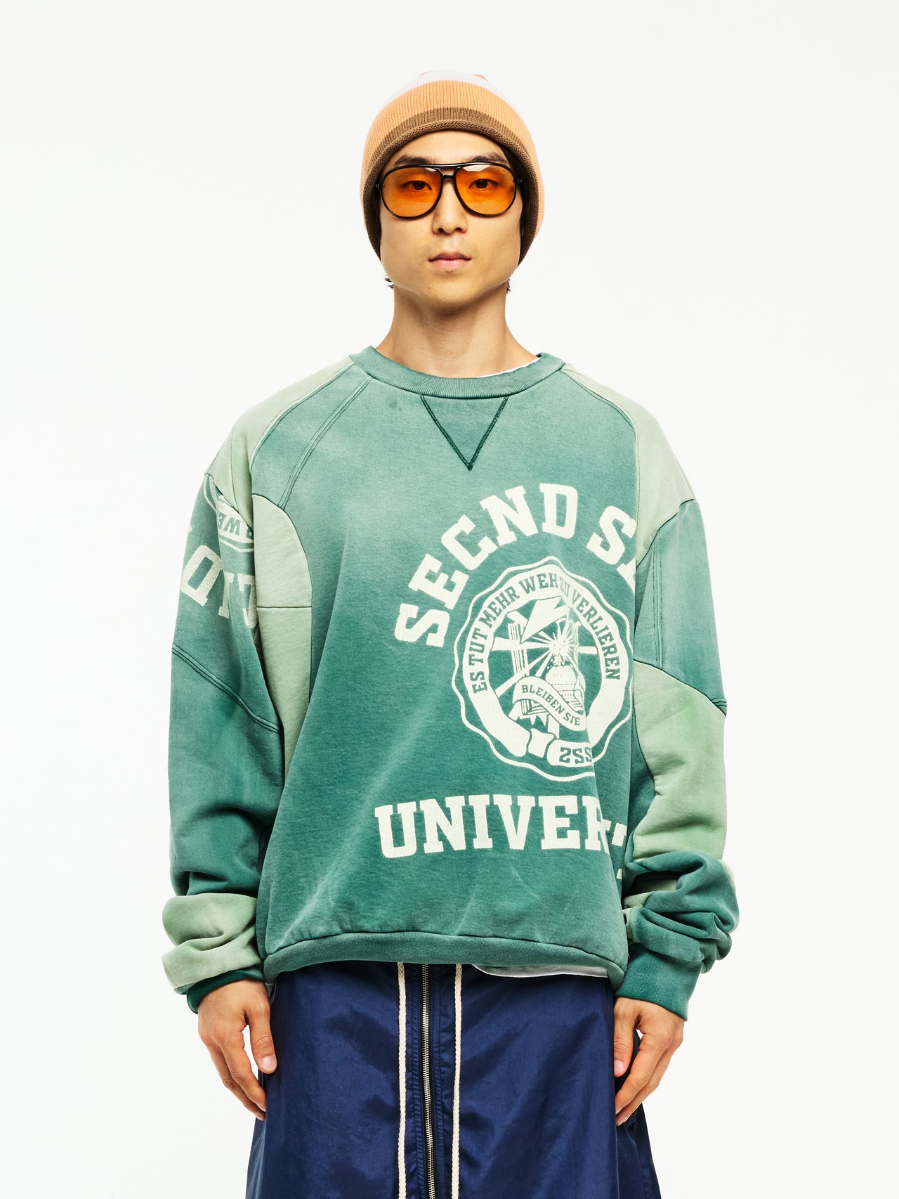 SECND SLF UNIVERSITY PATCHWORK CREWNECK