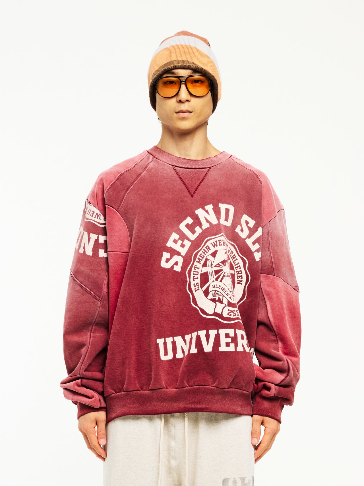 SECND SLF UNIVERSITY PATCHWORK CREWNECK